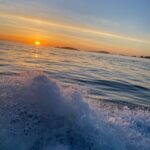 Beautiful sunset over the water